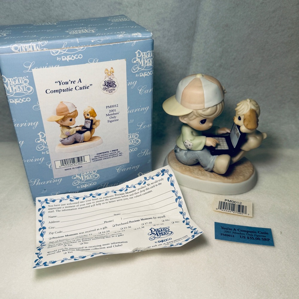 Precious Moments You're A Computie Cutie 2001 Members Only Figurine PM0012 Box